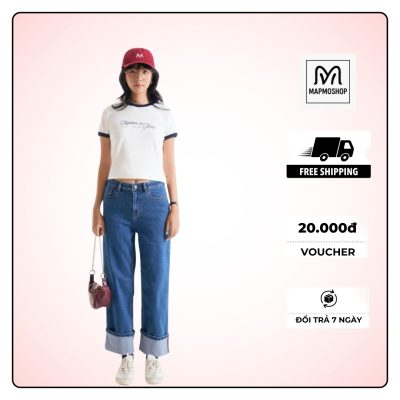 Cách phối áo thun nữ form rộng đi học hay đi chơi nhà MAPMOSHOP