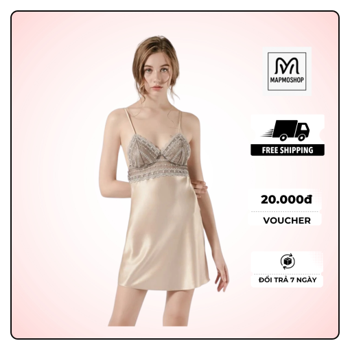 Váy ngủ hai dây mapmoshop - 1 người mặc 2 người vui! - Image 3