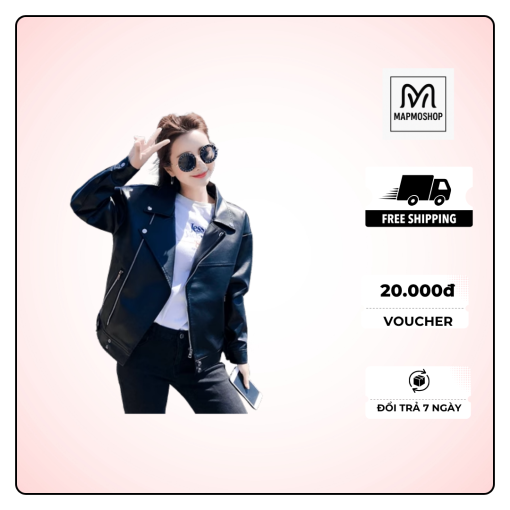 Áo khoác da nữ Mapmoshop – Cá tính, sang trọng và đầy cuốn hút